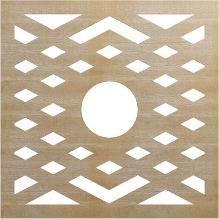Ekena Millwork Chevron Wood Fretwork Pierced Ceiling Medallion, Hickory, 36"OD x 9 3/8"ID x 3/8"T CMWP36X36X0375CHHI